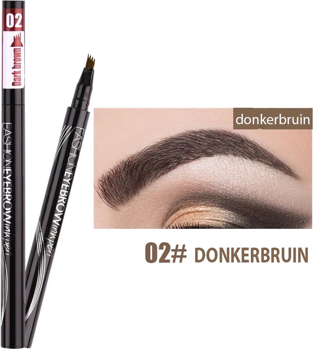 4-punts Microblade Pen - Watervaste Wenkbrauwpen - DONKERBRUIN - Waterproof Tattoo Pen - make up - Microblading - Eyebrow