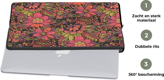 Housse pour ordinateur portable 15 pouces - Fleurs - Feuilles - Design -  Housse pour... | bol