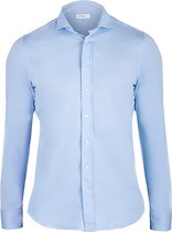 Journey Shirt - Heren Knitted Overhemd - Strijkvrij - Lichtblauw - S