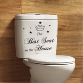 Sticker Met Kroon - Voor Op je WC - "The Best Seat In The House" - Toilet Sticker - Koninklijk - Koning