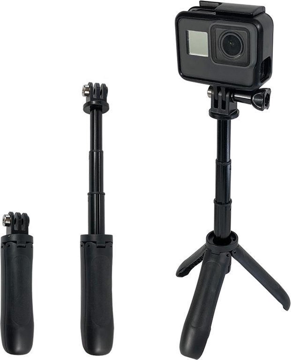 Camera Tripod Mini - Stick et trépied pour GoPro et caméra d'action - Zwart  | bol