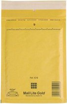 Mail Lite® Luchtkussenenvelop nr. 12, 210 x 120 mm, Kraftpapier, Goud (doos 100 stuks)