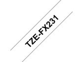 TZ-FX231 12mm - black on white - flexible (8m)