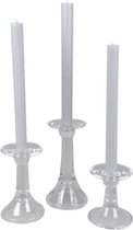 Rasteli Kandelaar-Kaarsenhouder voor tafelkaars Glas D 9 cm H 10.8 cm  Voordeelaanbod per 2 stuks rechts op de foto