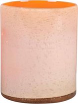 Rasteli Waxinelichthouder-Vaas Glas Oranje D 15 cm H 18 cm
