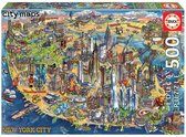 EDUCA - puzzel - 500 stuks - Kaart New York