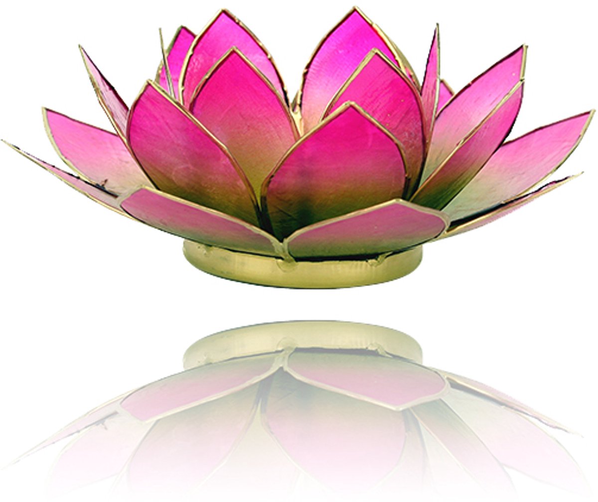 Yogi & Yogini naturals Lotus sfeerlicht groen/roze 2-kleurig (Ø 13.5 cm)