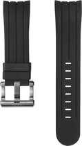 24 mm Black silicon strap / steel clasp