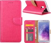 Bookcase Geschikt voor: Samsung Galaxy J4 Plus 2018 - Roze - portemonnee hoesje