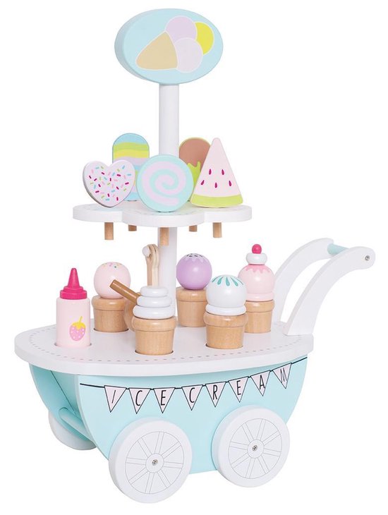 Jabadabado speelgoed Ice cream trolleytje hoogte 40 cm Multi colour