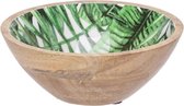 Cosy en Trendy Jungle Schaal Groen 18x18xh7,5cm  - Hout  (set van 4) En Yourkitchen E-kookboek - Heerlijke Smulrecepten