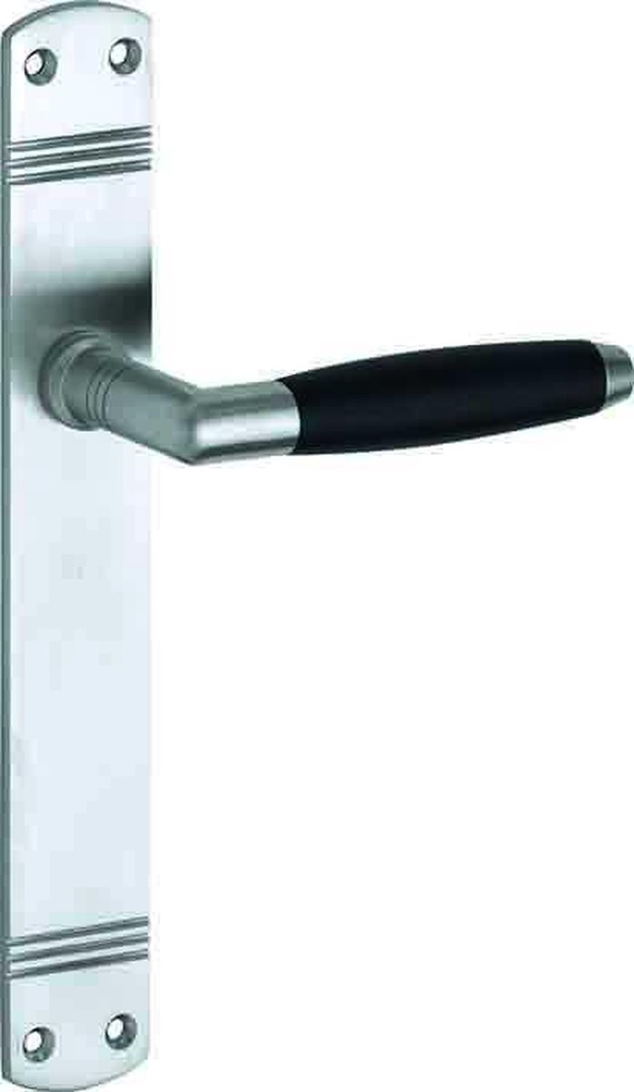 Deurkruk op schild Ton ebben/Art-deco blind mat chroom