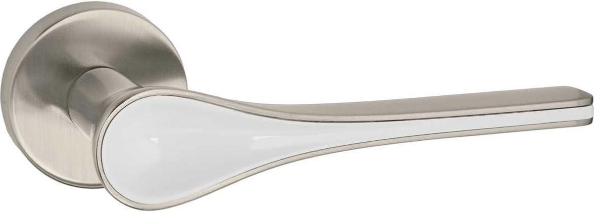 Krukgarnituur TIFFANY LU mat nikkel/wit WC 8mm