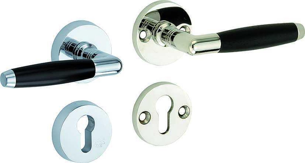 SKG3 kruk/kruk op rozet rechts Ton/Elegant m/ PC rozet glans nikkel / glans chroom