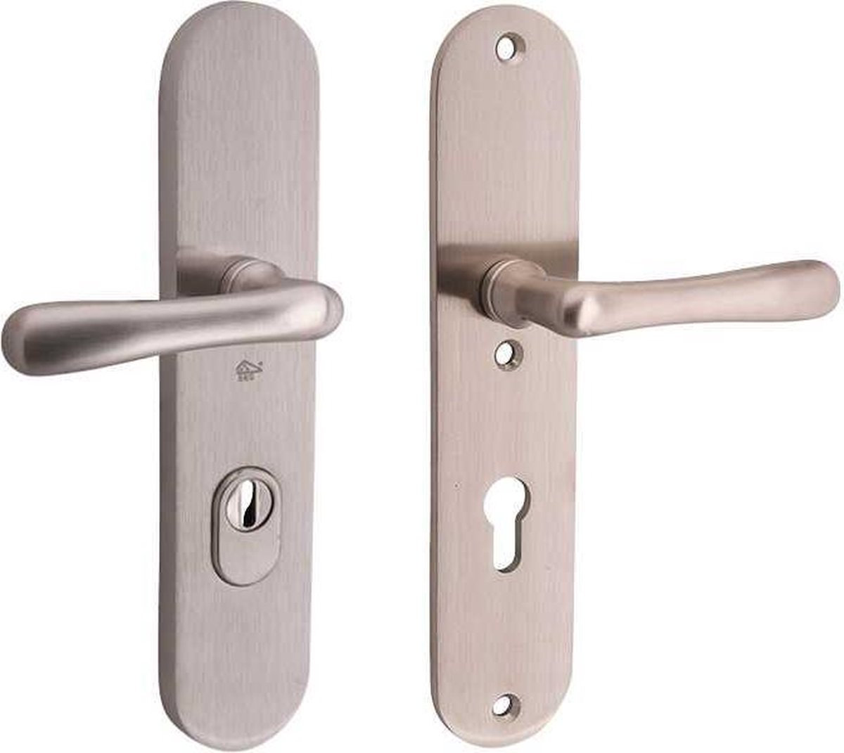 SKG3 kruk/kruk op ovaal schild rechts Linea/ovaal PC72 mm m/ KTB mat nikkel / mat nikkel PVD