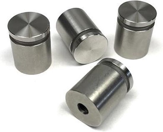 Afstandhouders - ophangsysteem voor kunststof, dibond, aluminium, staal of plexiglas - 4 stuks