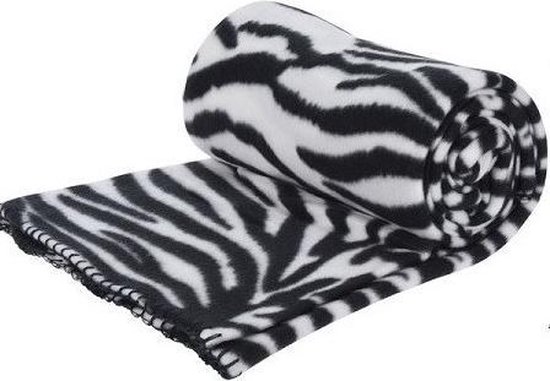 Fleece deken zebra print 130 x 160 cm - Woondecoratie plaid/dekentje met  dierenprint | bol.com