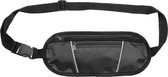 Zwart heuptasje/buideltasje 28 x 12 cm - Reflecterend - Zwarte heuptassen/fanny pack voor op reis/onderweg