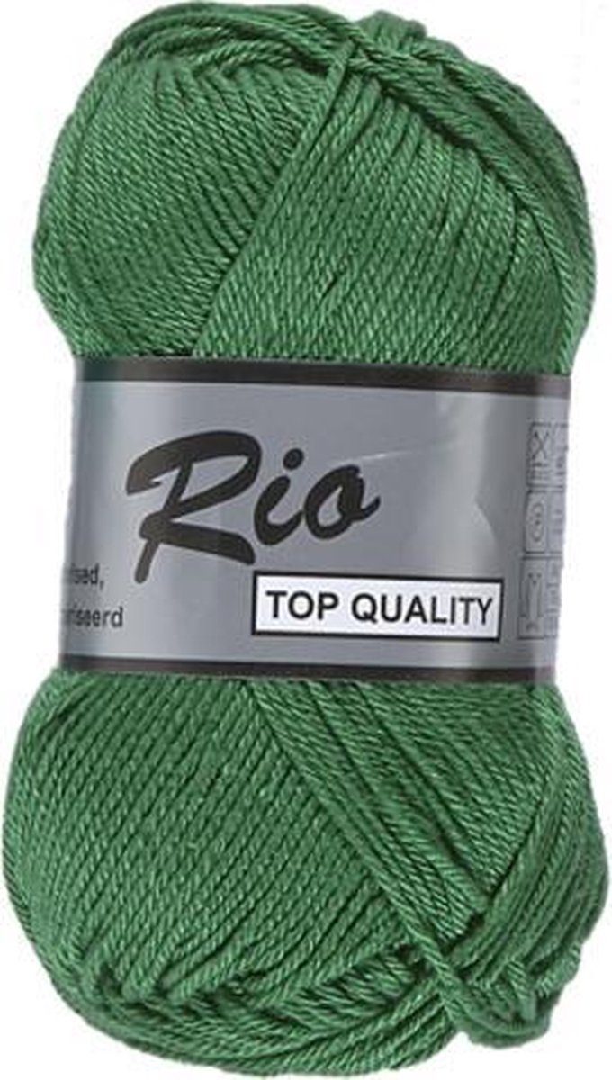 Lammy yarns Rio katoen garen - kerst groen (373) - naald 3 a 3,5mm - 5 bollen