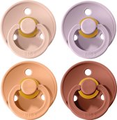 BIBS Fopspeen - Maat 2 (6-18 maanden) - 4 stuks - Blush, Lilac, Peach en Woodchuck