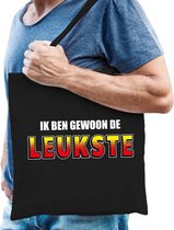 Ik ben gewoon de leukste katoenen tas zwart - tasje / shopper voor heren