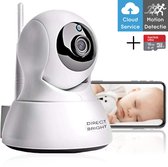 Babyfoon met Camera en WiFI - Gratis SD-Kaart - Babymonitor - Beveiligingscamera - Wit