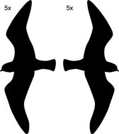 Raamstickers 'Vogel' - groot (27 cm) - 10 stuks - mat zwart