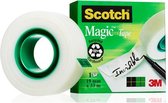 Scotch® Tape 810 Plakband, Onzichtbaar, 19 mm x 33 m, Asgat 25 mm, Mat Transparant (pak 6 x 33 meter)