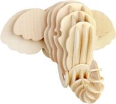 Bouwpakket 3D Puzzel Olifant hoofd - hout