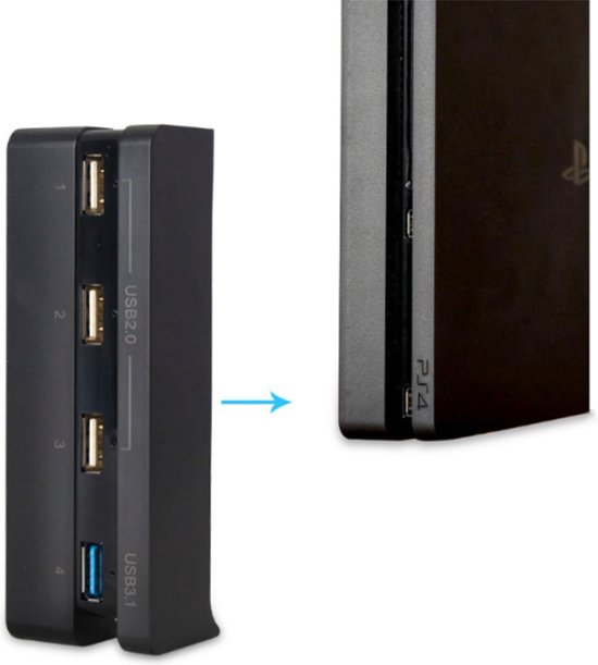 USB Hub voor PS4 SLIM - 4 port - USB 3.0 - USB 2.0 - Gaming HUB PS4 SLIM - P4D