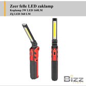 BIZZ Light® Led-werklamp, draagbare en oplaadbare zaklamp, COB-inspectielamp met magnetische standaard