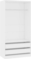 vidaXL Armoire 100x50x200 cm aggloméré blanc brillant
