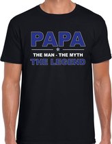 Papa the legend cadeau t-shirt zwart voor heren XL