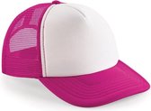 5x Vintage/retro snapback truckers pet fuchsia/wit voor volwassenen - Hippe petten/caps