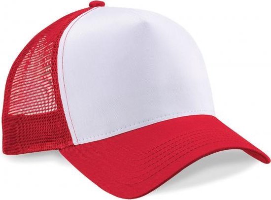 2x Truckers baseball caps rood/wit voor volwassenen - voordelige petjes/caps