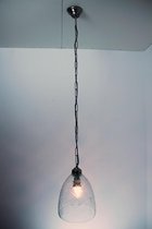 Glazen hanglamp met ingeslepen motieven