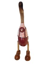 Houten eend Duck Lederhose Oktoberfest handgemaakt 35 cm hoog