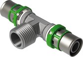 Comap SkinPress MultiSkin Messing Perskoppeling T-stuk Met Buitenraad 16x2-1/2-16x2