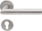Slotman Solutions Deuklink RVS met rond rozet en cilindergat - Duurzame en stijlvolle Deurkruk voor elke deur
