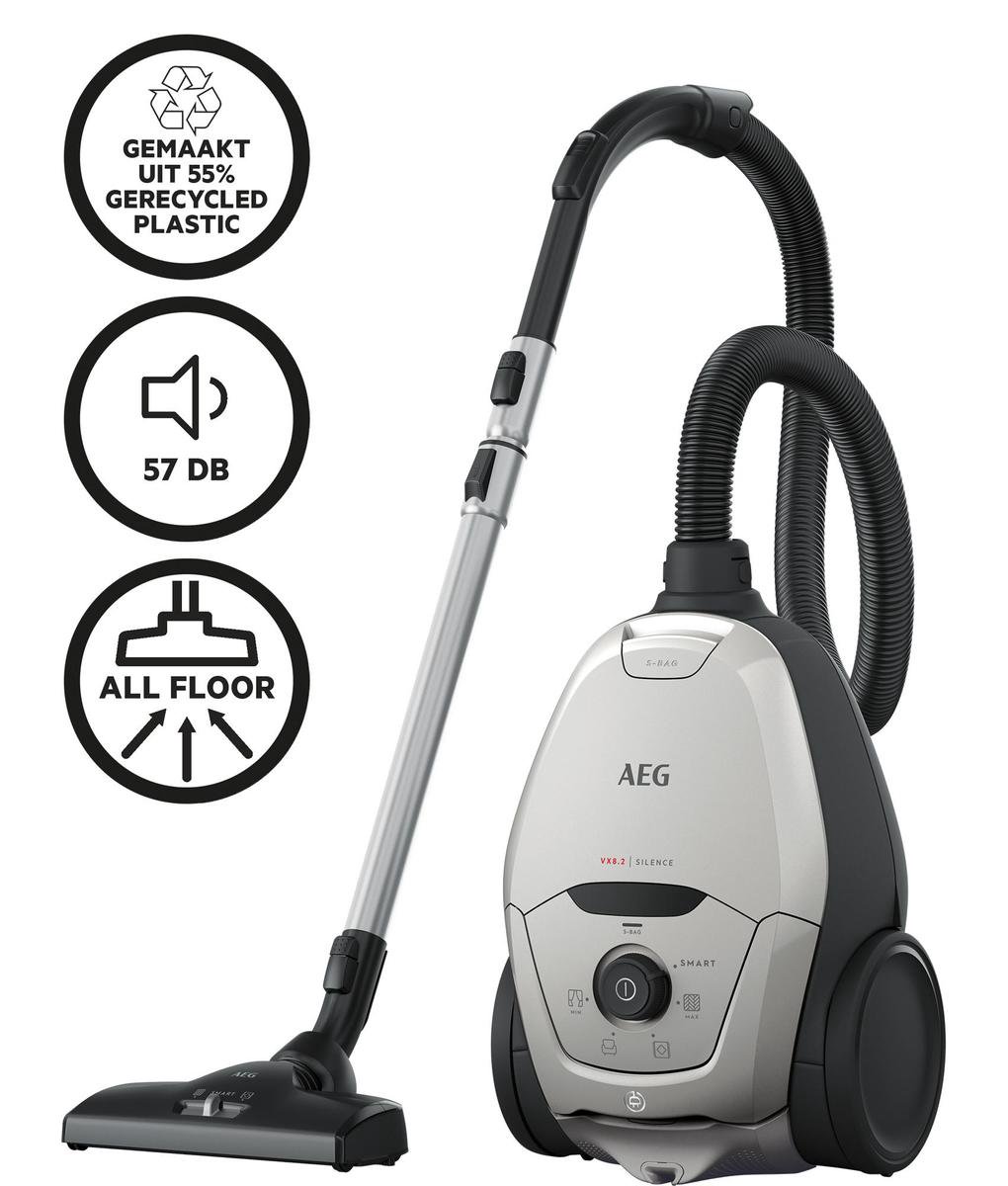AEG VX82-1-2MG EcoLine - Stofzuiger met zak - Mineral Grey - Hepa 13 — afbeelding 5