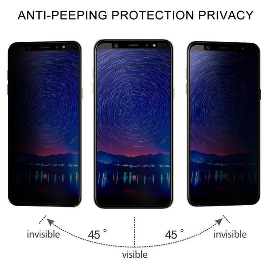 Protection d'écran en verre confidentiel Samsung Galaxy A6 + Plus / Anti  Spy Verre Trempé | bol.com