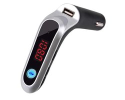 DrPhone FM7 - Bluetooth FM Transmitter – USB Poort/ Micro-SD & Aux 3.5mm - Carkit Autolader – Microfoon – Handsfree Bellen – Sigarettenplug - Zilver