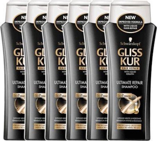 Vruchtbaar halfgeleider Veilig Gliss Kur Ultimate Repair Shampoo - Voordeelverpakking 6 x 250 ml | bol.com