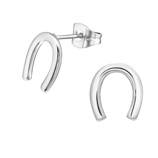 Aramat jewels ® - Zweerknopjes oorbellen hoefijzer zilverkleurig chirurgisch  staal 10mm | bol.com