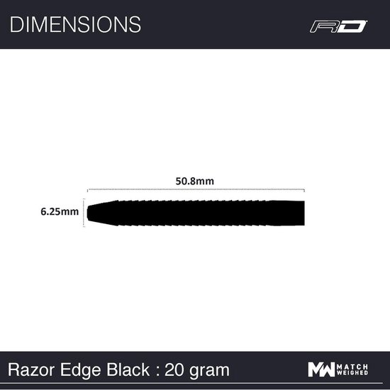 Red Dragon Razor Edge Black 85% - Dartpijlen van Red Dragon — afbeelding 2