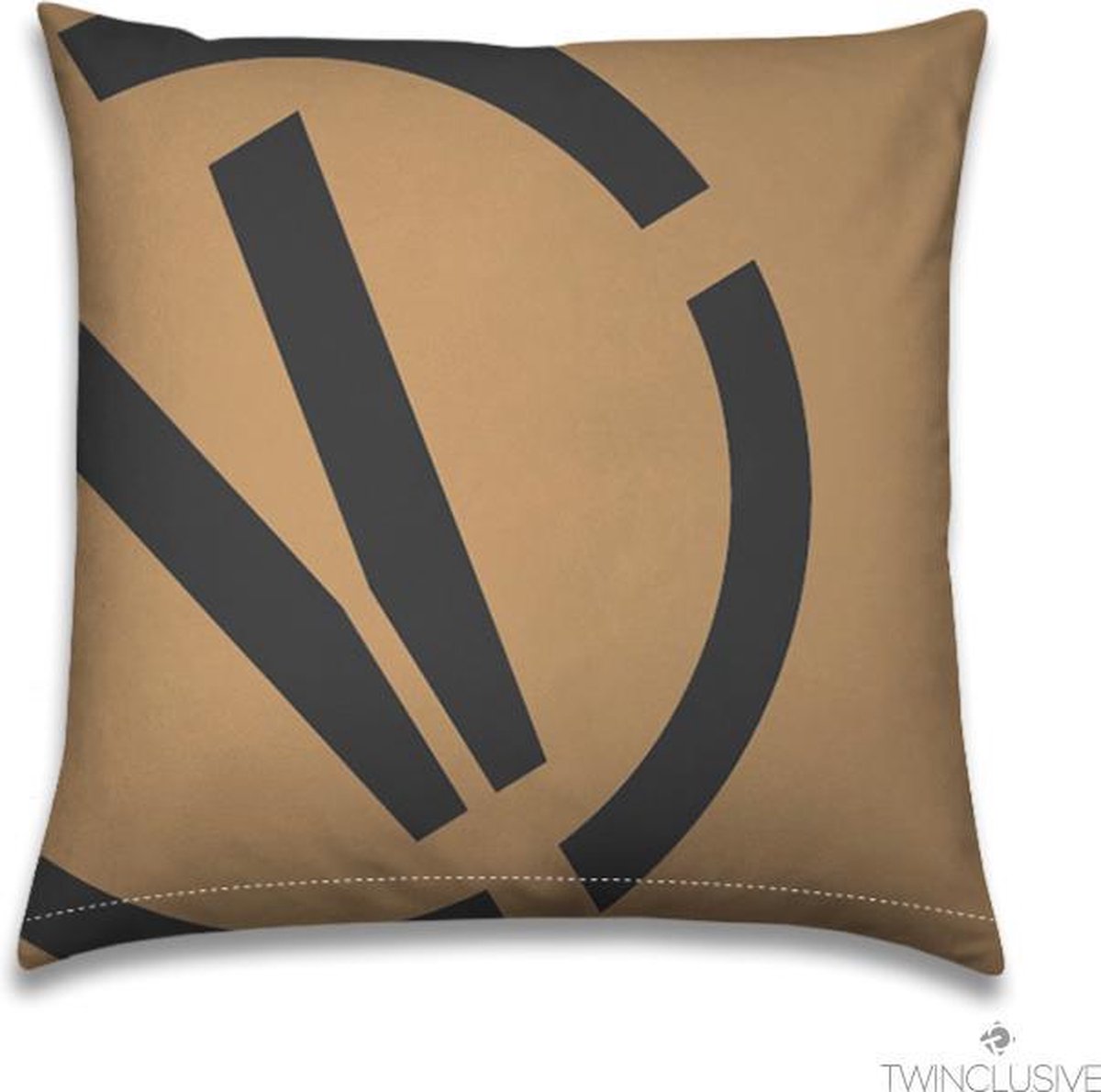 Buitenkussen - Goud - Antraciet - 50x50cm - V logo - VanVossen - Van Vossen Tenders