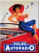 Philips Autoradio - Metal card - Wandbord - Bord - 20x15cm