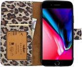 Galata Lederen iPhone 7 Plus / 8 Plus Hoesje - BookCase - Luipaard