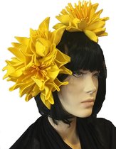Haarband met gele foam bloemen C