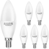 Aigostar LED Lamp - A5 C37 - 9W - E14 fitting - 3000K - Warm Wit Licht - Set van 5 stuks
